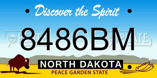 8486BM North Dakota License Plate