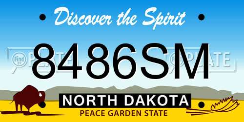 8486SM North Dakota License Plate