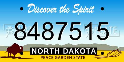8487515 North Dakota License Plate