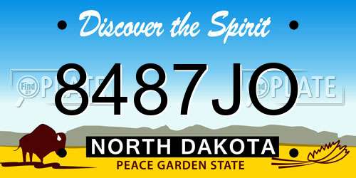 8487JO North Dakota License Plate