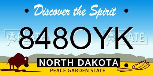 848OYK North Dakota License Plate