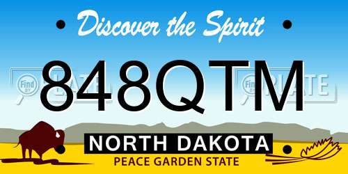 848QTM North Dakota License Plate