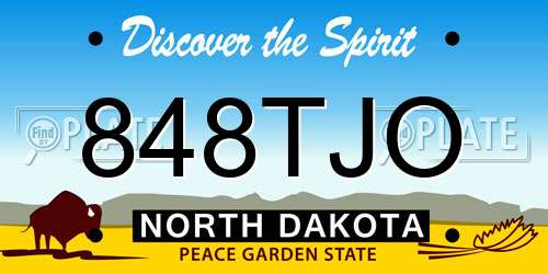 848TJO North Dakota License Plate