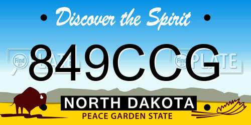 849CCG North Dakota License Plate