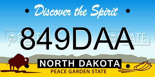 849DAA North Dakota License Plate