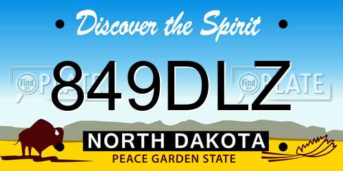 849DLZ North Dakota License Plate
