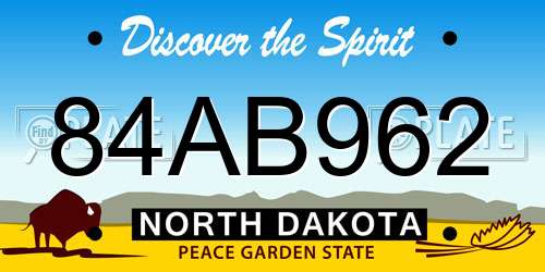 84AB962 North Dakota License Plate