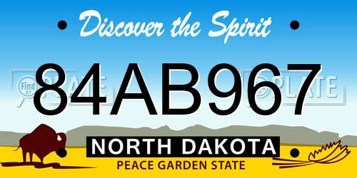84AB967 North Dakota License Plate