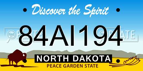 84AI194 North Dakota License Plate