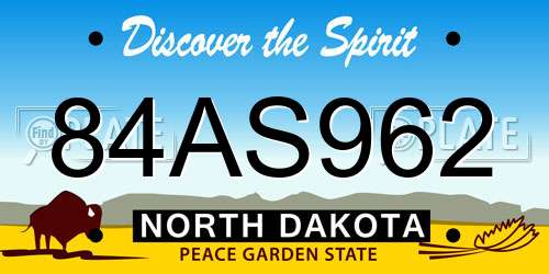 84AS962 North Dakota License Plate