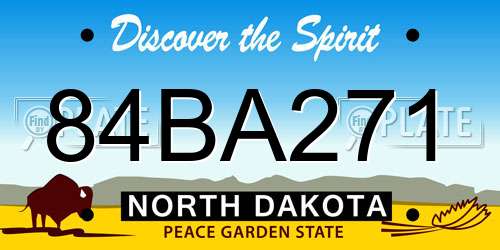 84BA271 North Dakota License Plate