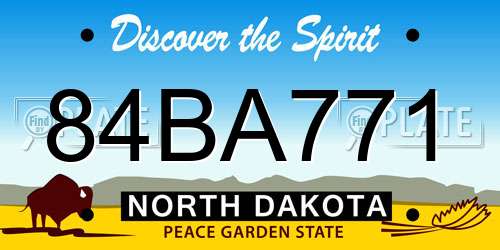 84BA771 North Dakota License Plate
