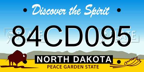 84CD095 North Dakota License Plate