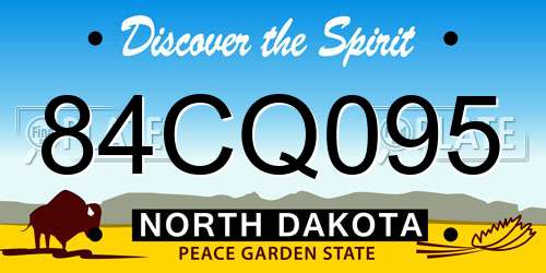 84CQ095 North Dakota License Plate
