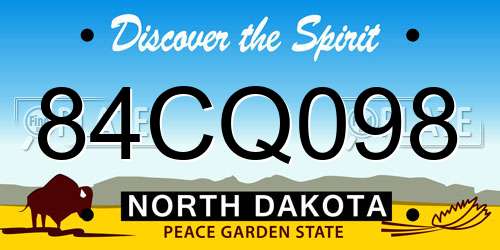 84CQ098 North Dakota License Plate