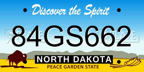 84GS662 North Dakota License Plate