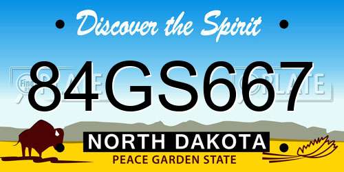 84GS667 North Dakota License Plate