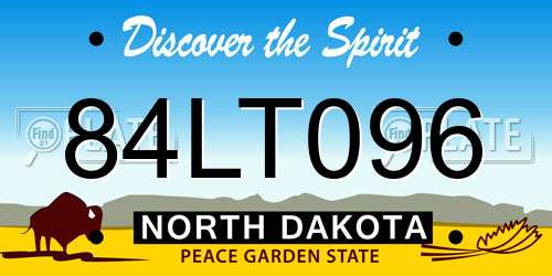 84LT096 North Dakota License Plate