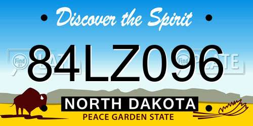 84LZ096 North Dakota License Plate