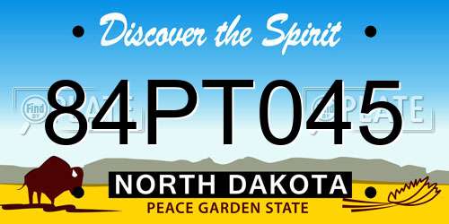 84PT045 North Dakota License Plate