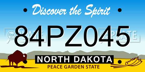 84PZ045 North Dakota License Plate