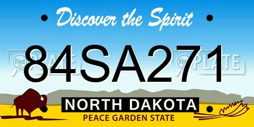 84SA271 North Dakota License Plate