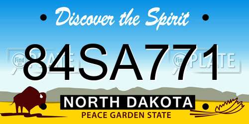 84SA771 North Dakota License Plate
