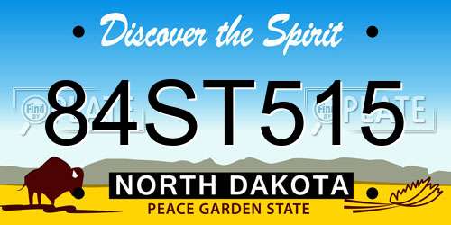 84ST515 North Dakota License Plate