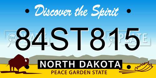 84ST815 North Dakota License Plate