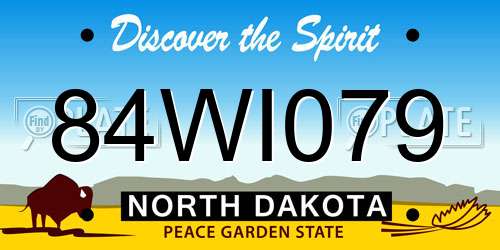 84WI079 North Dakota License Plate