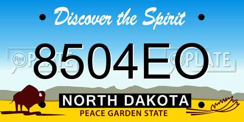 8504EO North Dakota License Plate