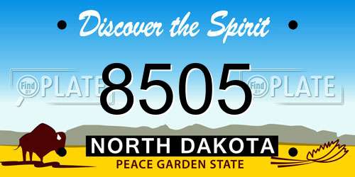 8505 North Dakota License Plate