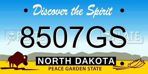 8507GS North Dakota License Plate