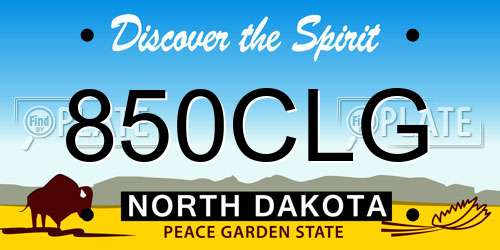 850CLG North Dakota License Plate