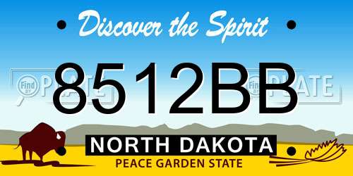 8512BB North Dakota License Plate