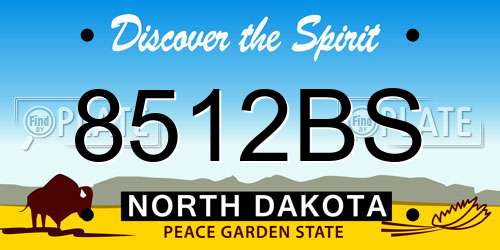 8512BS North Dakota License Plate