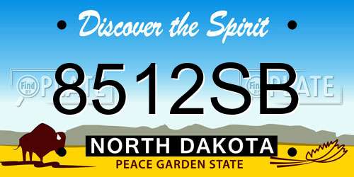 8512SB North Dakota License Plate