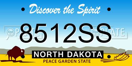 8512SS North Dakota License Plate
