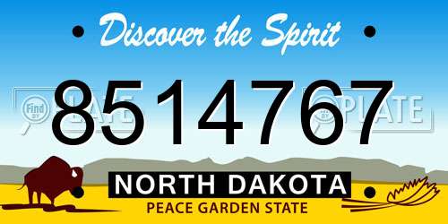 8514767 North Dakota License Plate