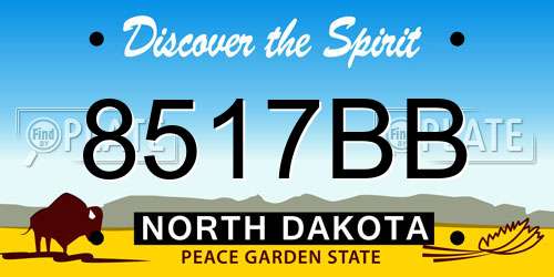 8517BB North Dakota License Plate