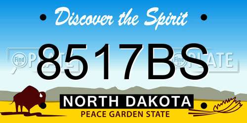 8517BS North Dakota License Plate