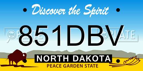 851DBV North Dakota License Plate