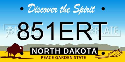 851ERT North Dakota License Plate