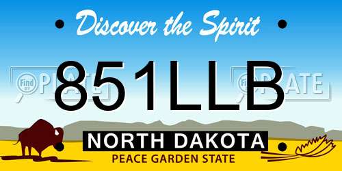 851LLB North Dakota License Plate