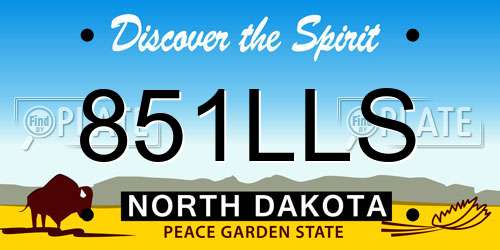 851LLS North Dakota License Plate