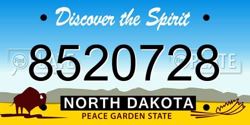 8520728 North Dakota License Plate