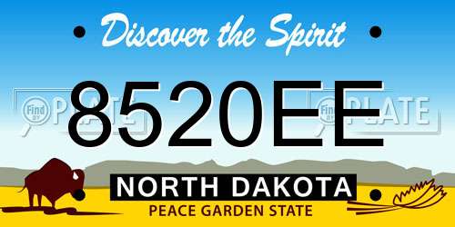8520EE North Dakota License Plate