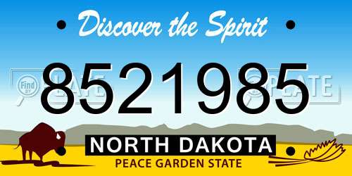 8521985 North Dakota License Plate