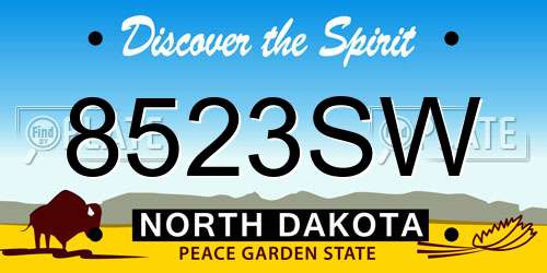 8523SW North Dakota License Plate