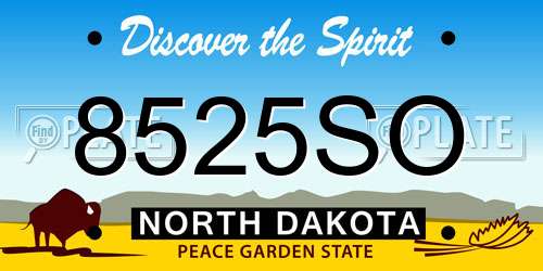 8525SO North Dakota License Plate
